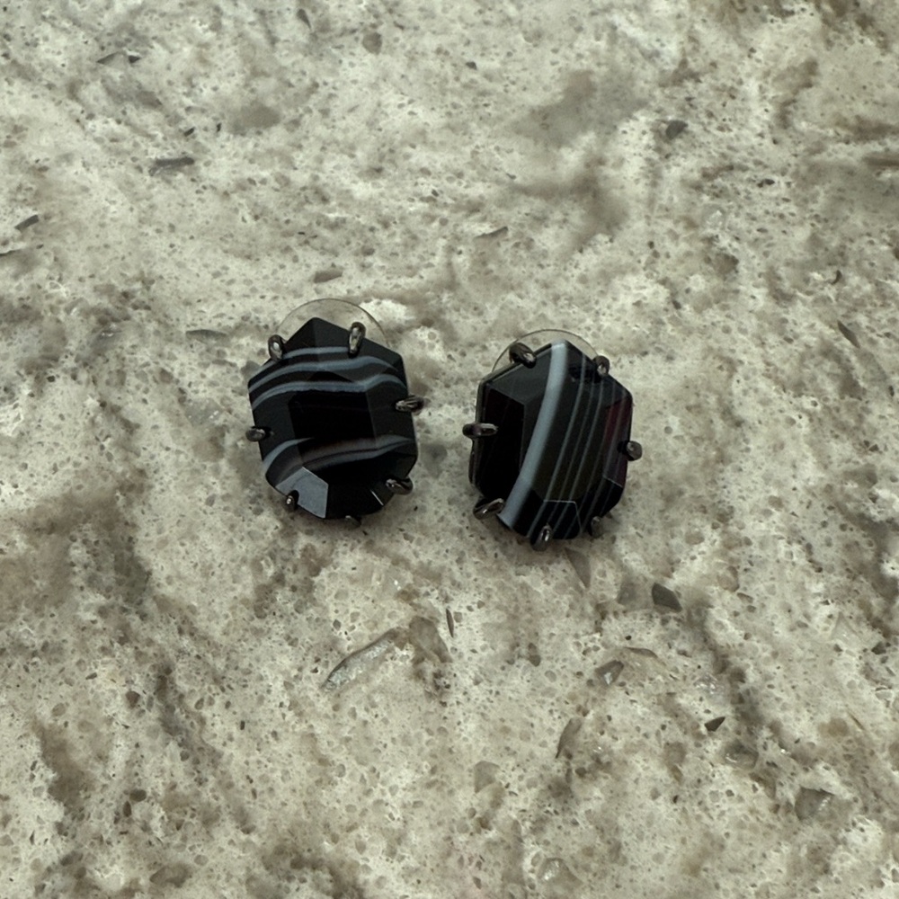 Kendra Scott Black Agate Studs